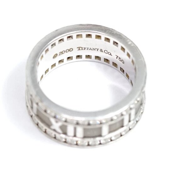 Tiffany & Co. Atlas Full Diamond 1.53ct Wide Band Ring size US6.5 18k White Gold - Picture 4 of 5